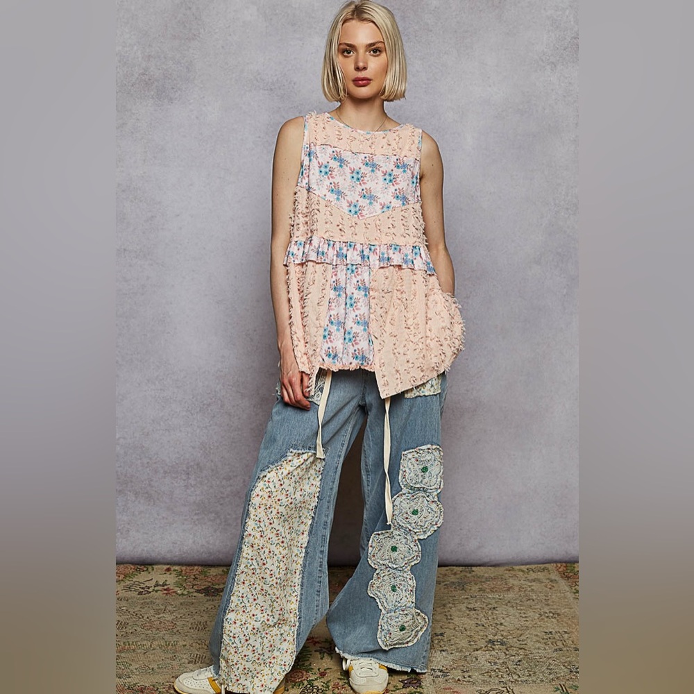 PT20 POL Floral Patchwork Top - Picture 2 of 5